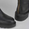 Mujer Barca | Botas Tacon Bajo Tacon 2 Cm Piel Negra