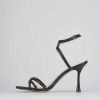 Mujer Barca | Sandalias De Tacon Tacon 9 Cm Piel Negra