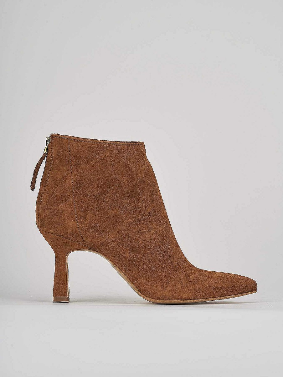 Mujer Barca | Botines Tacon Tacon 7 Cm Ante Marron