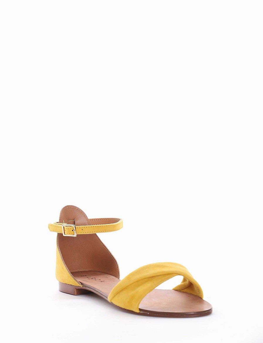 Mujer Barca | Sandalias Tacon Bajo Tacon 1 Cm Gamuza Amarillo