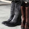 Mujer Barca | Botas Tacon Bajo Tacon 4 Cm Piel Negra