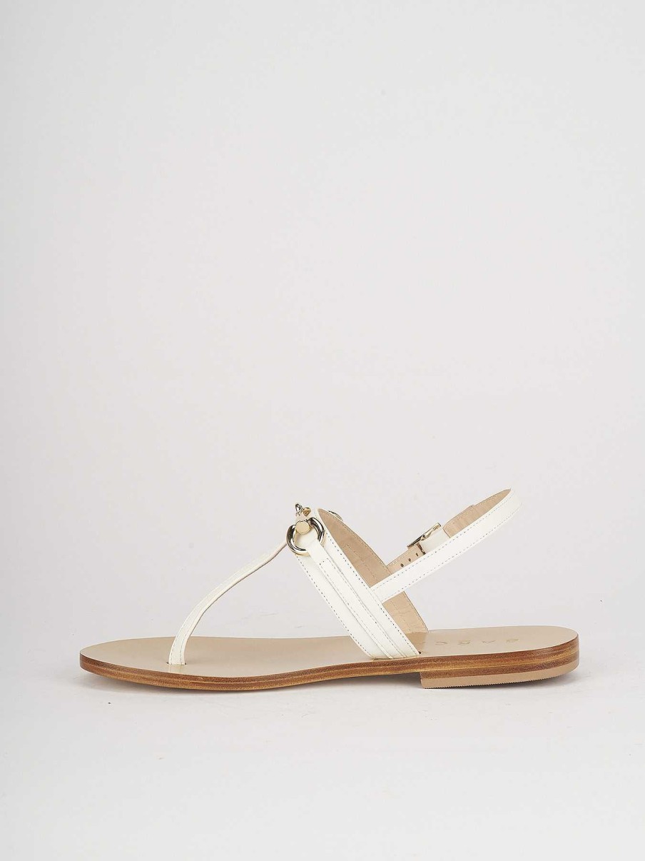 Mujer Barca | Sandalias Tacon Bajo Tacon 1 Cm Piel Blanca