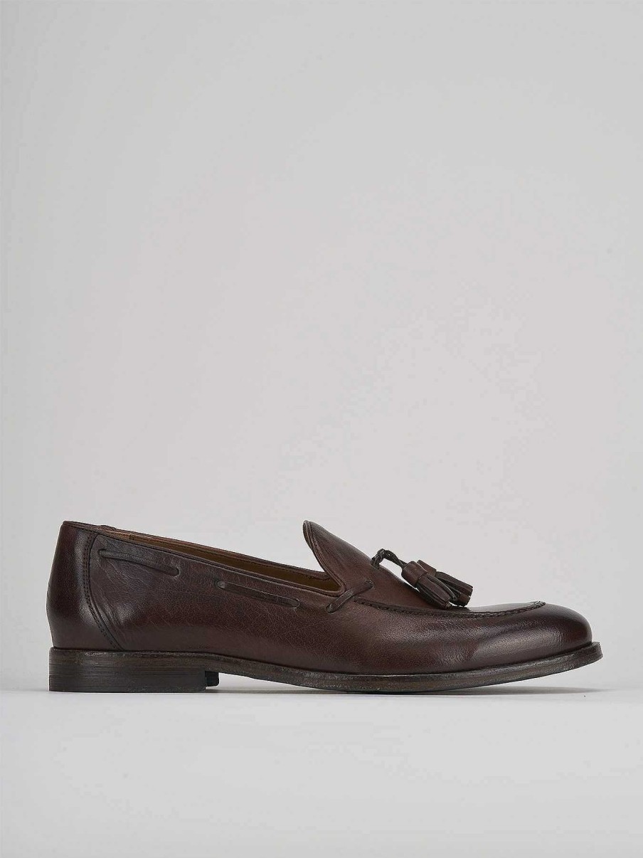 Hombre Barca | Mocasines Tacon 2 Cm Piel Marron Oscuro