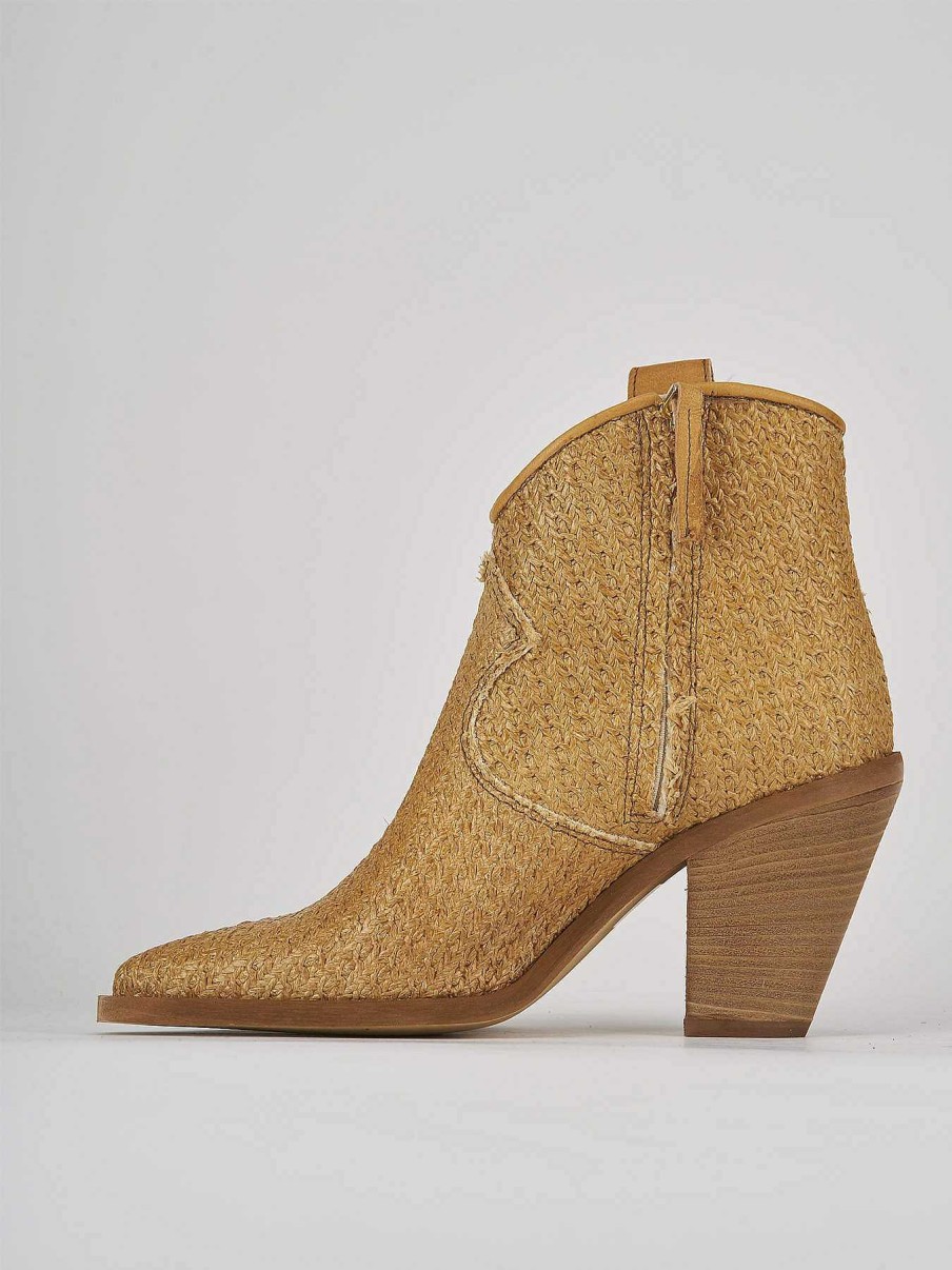 Mujer Barca | Botines Tacon Tacon 8 Cm Piel Beige