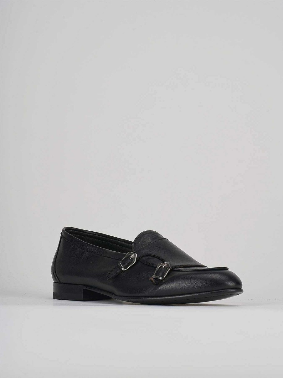 Hombre Barca | Mocasines Tacon 1 Cm Piel Negro