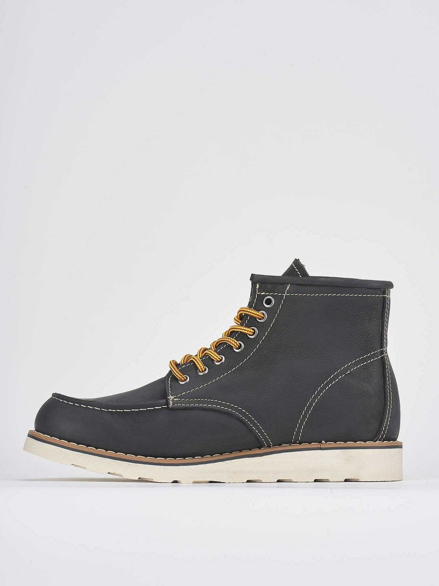 Hombre Barca | Botas Militares Nobuk Negro