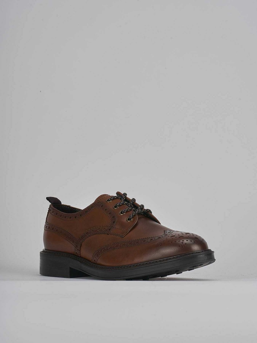 Hombre Barca | Zapatos Con Cordones Piel Marron