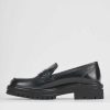 Mujer Barca | Mocasines Tacon 2 Cm Piel Negro