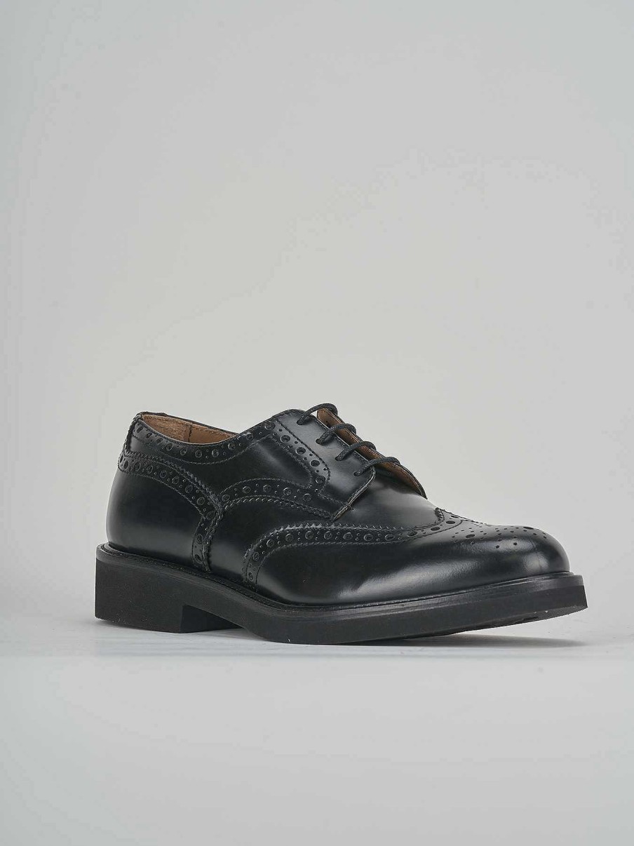 Hombre Barca | Zapatos Con Cordones Piel Negra