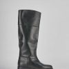 Mujer Barca | Botas Tacon Bajo Tacon 2 Cm Piel Negra