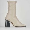 Mujer Barca | Botines Tacon Tacon 7 Cm Piel Beige