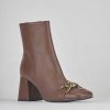 Mujer Barca | Botines Tacon Tacon 8 Cm Piel Marron