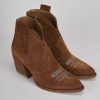 Mujer Barca | Botines Tacon Tacon 7 Cm Ante Marron