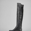 Mujer Barca | Botas Tacon Bajo Tacon 2 Cm Piel Negra