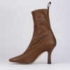 Mujer Barca | Botines Tacon Tacon 8 Cm Piel Marron