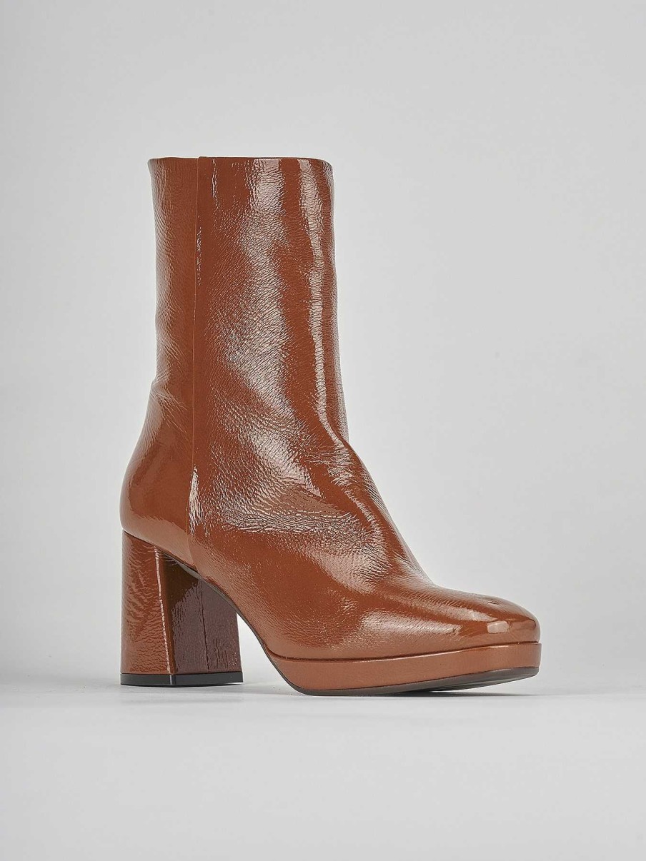 Mujer Barca | Botines Tacon Tacon 8 Cm Piel Marron