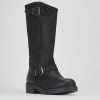 Mujer Barca | Botas Tacon Bajo Tacon 1 Cm Piel Negra