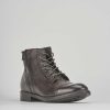 Hombre Barca | Botas Militares Tacon 2 Cm Piel Marron Oscuro