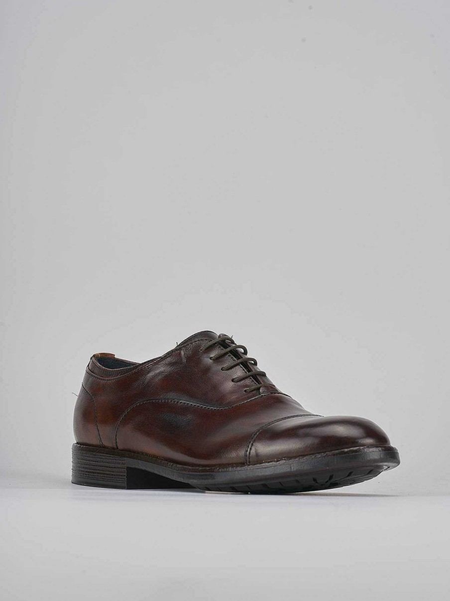 Hombre Barca | Zapatos Con Cordones Piel Marron