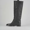 Mujer Barca | Botas Tacon Bajo Tacon 2 Cm Piel Negra