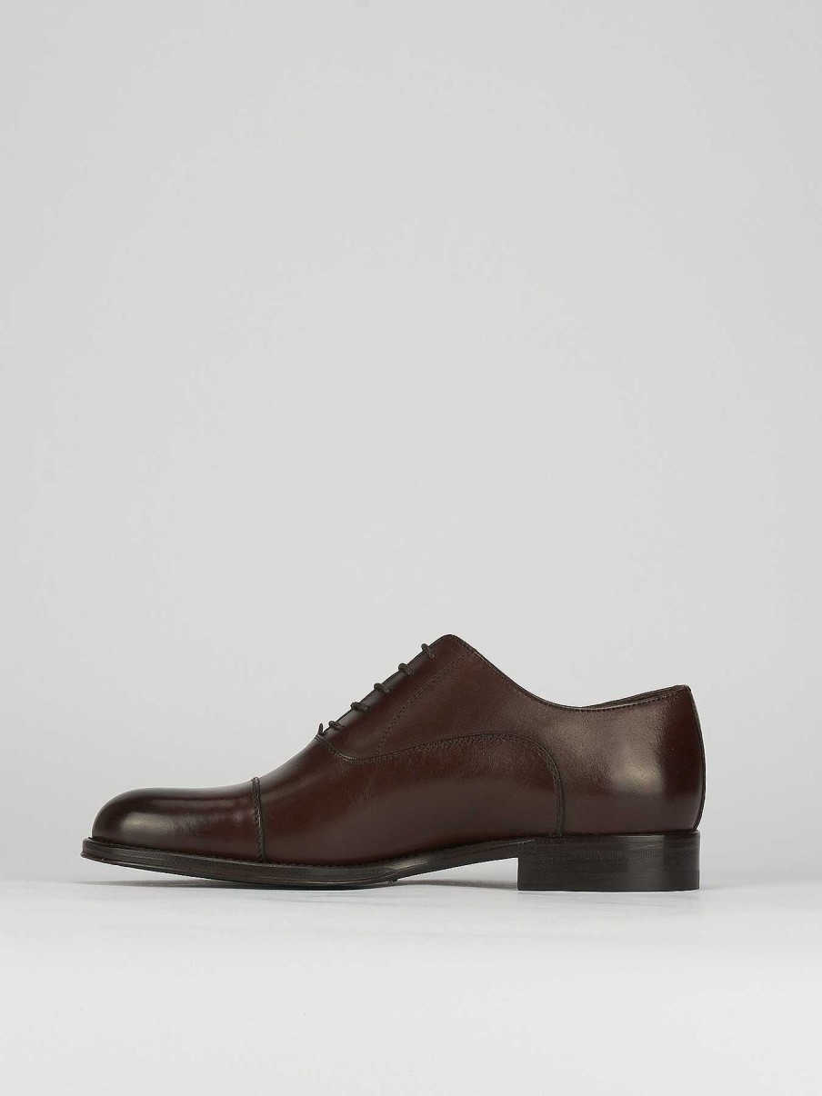 Hombre Barca | Zapatos Con Cordones Tacon 2 Cm Piel Marron