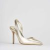 Mujer Barca | Slingback Decolte Tacco 9 Cm Oro Pelle