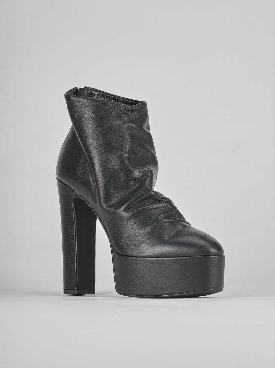 Mujer Barca | Botines Tacon Tacon 13 Cm Piel Negro