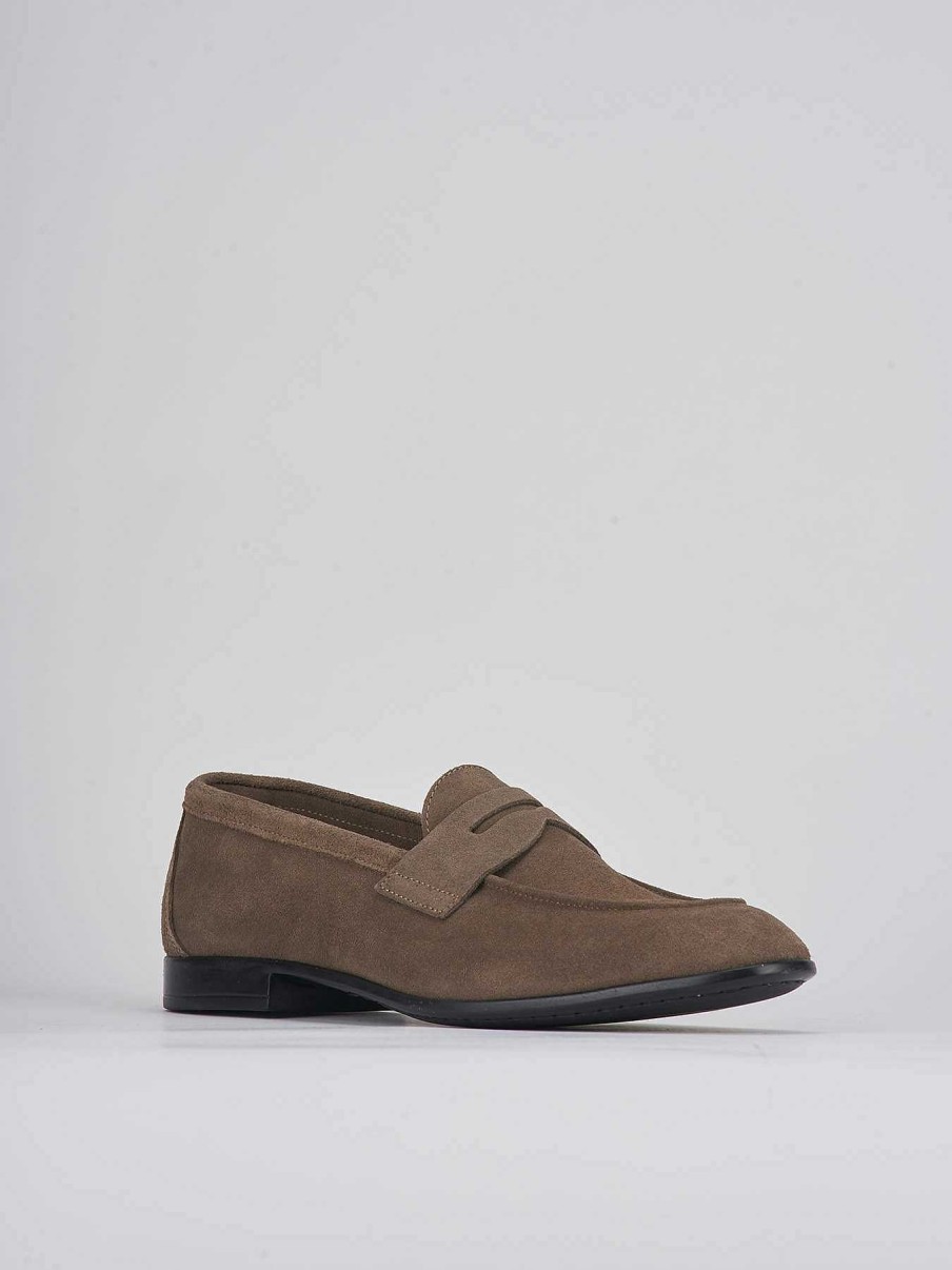 Hombre Barca | Mocasines Tacon 1 Cm Ante Beige