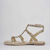 Mujer Barca | Sandalias Tacon Bajo Tacon 1 Cm Piel Oro