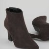 Mujer Barca | Botines Tacon Tacon 8 Cm Ante Marron Oscuro