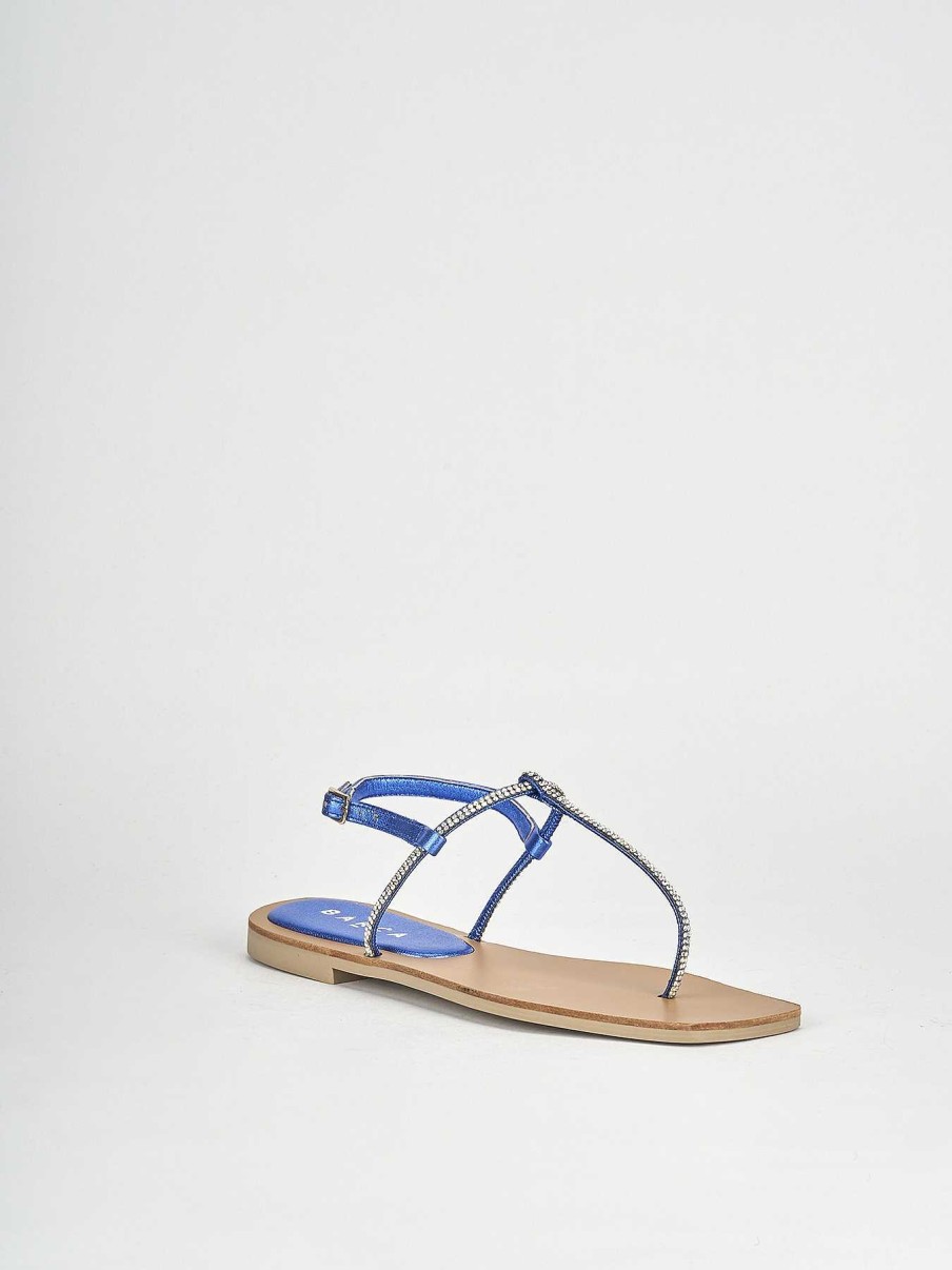 Mujer Barca | Sandalias Tacon Bajo Tacon 1 Cm Piel Azul