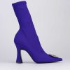 Mujer Barca | Botines Tacon Alto Tacon 9 Cm Violeta Licra