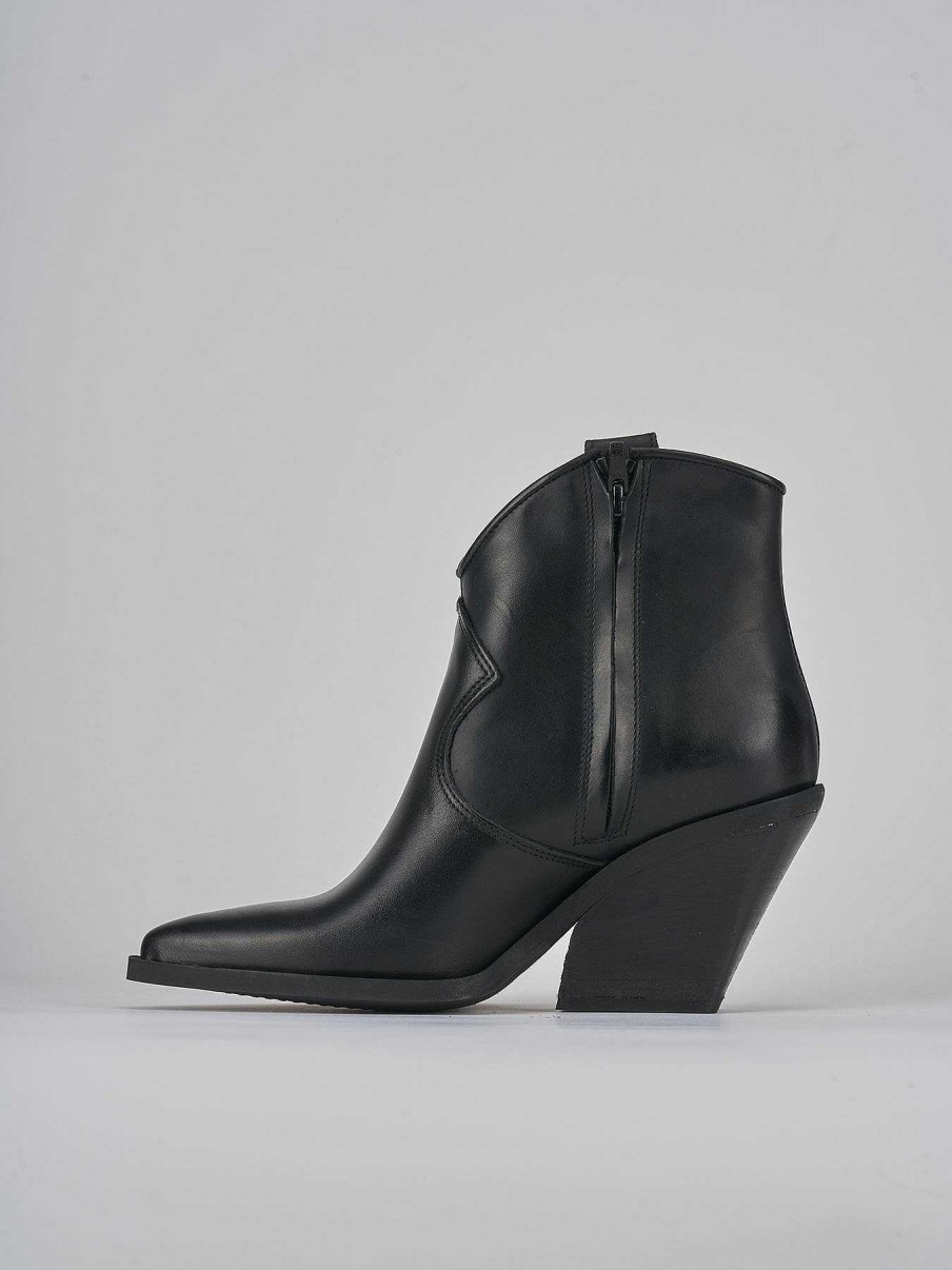 Mujer Barca | Stivaletti Tacco 7Cm Piel Nero