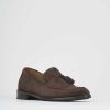 Hombre Barca | Mocasin Tacon 1 Cm Ante Marron Oscuro.