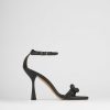 Mujer Barca | Sandalias De Tacon Tacon 9 Cm Piel Negra