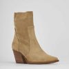 Mujer Barca | Botines Tacon Tacon 7 Cm Ante Marron