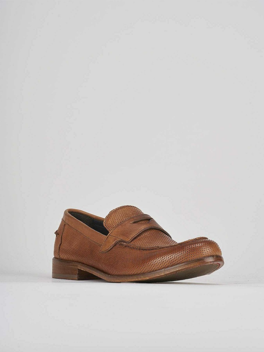 Hombre Barca | Mocasines Tacon 1 Cm Piel Marron