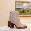 Mujer Barca | Botines Tacon Tacon 9 Cm Ante Beige