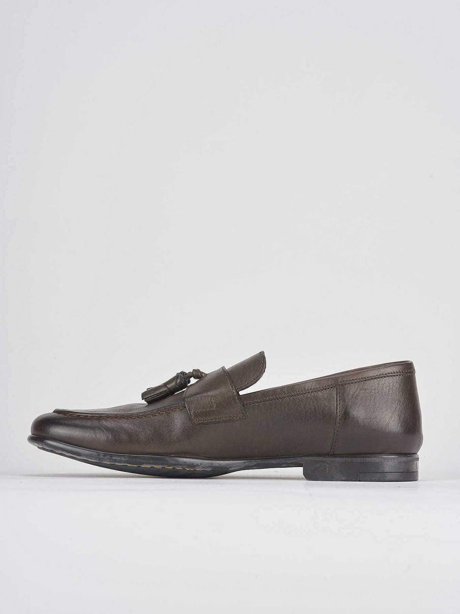 Hombre Barca | Mocasines Piel Marron Oscuro