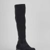 Mujer Barca | Botas Tacon Bajo Tacon 3 Cm Ante Negro