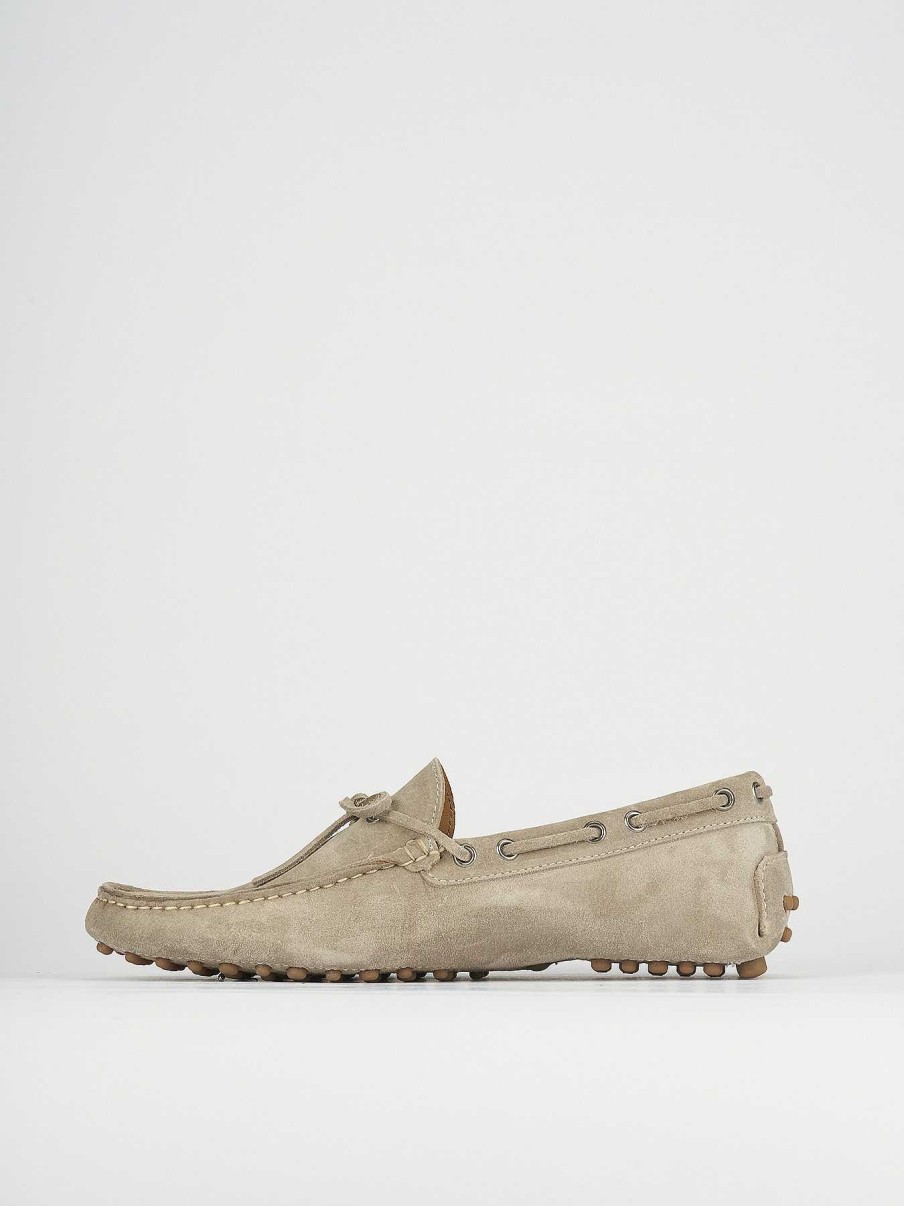 Hombre Barca | Mocasines Ante Beige