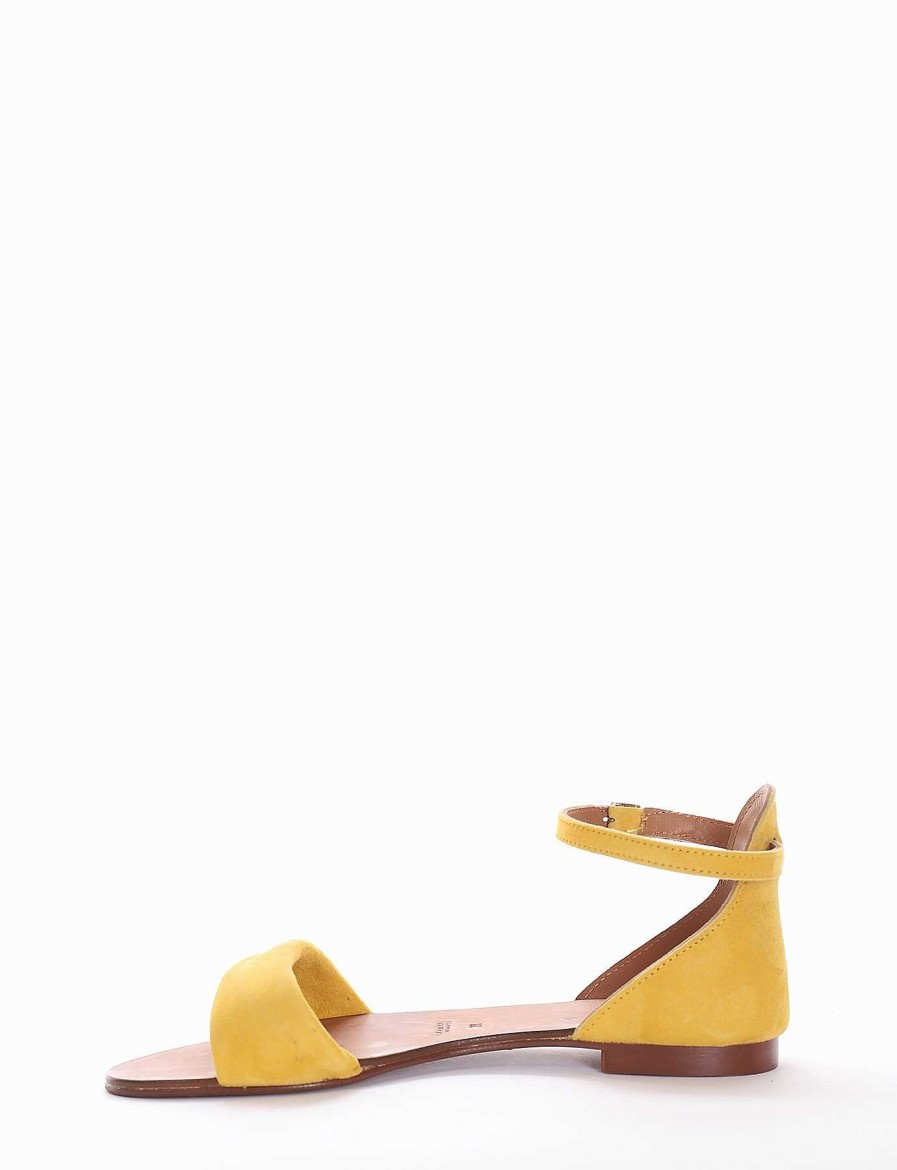 Mujer Barca | Sandalias Tacon Bajo Tacon 1 Cm Gamuza Amarillo