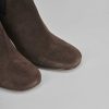 Mujer Barca | Botines Tacon Tacon 7 Cm Ante Marron Oscuro