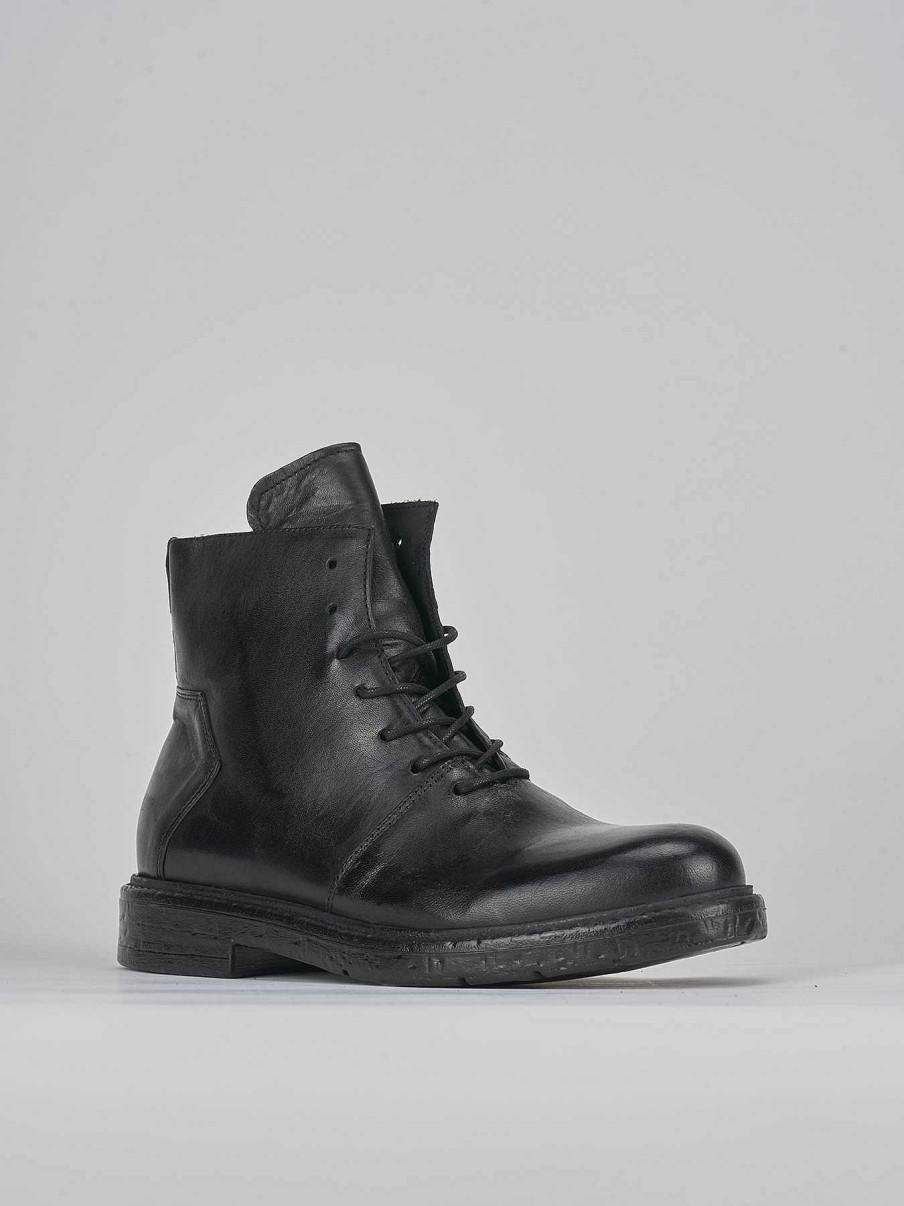 Hombre Barca | Botas Militares De Cuero Negro.