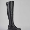 Mujer Barca | Botas Tacon Bajo Tacon 2 Cm Piel Negra