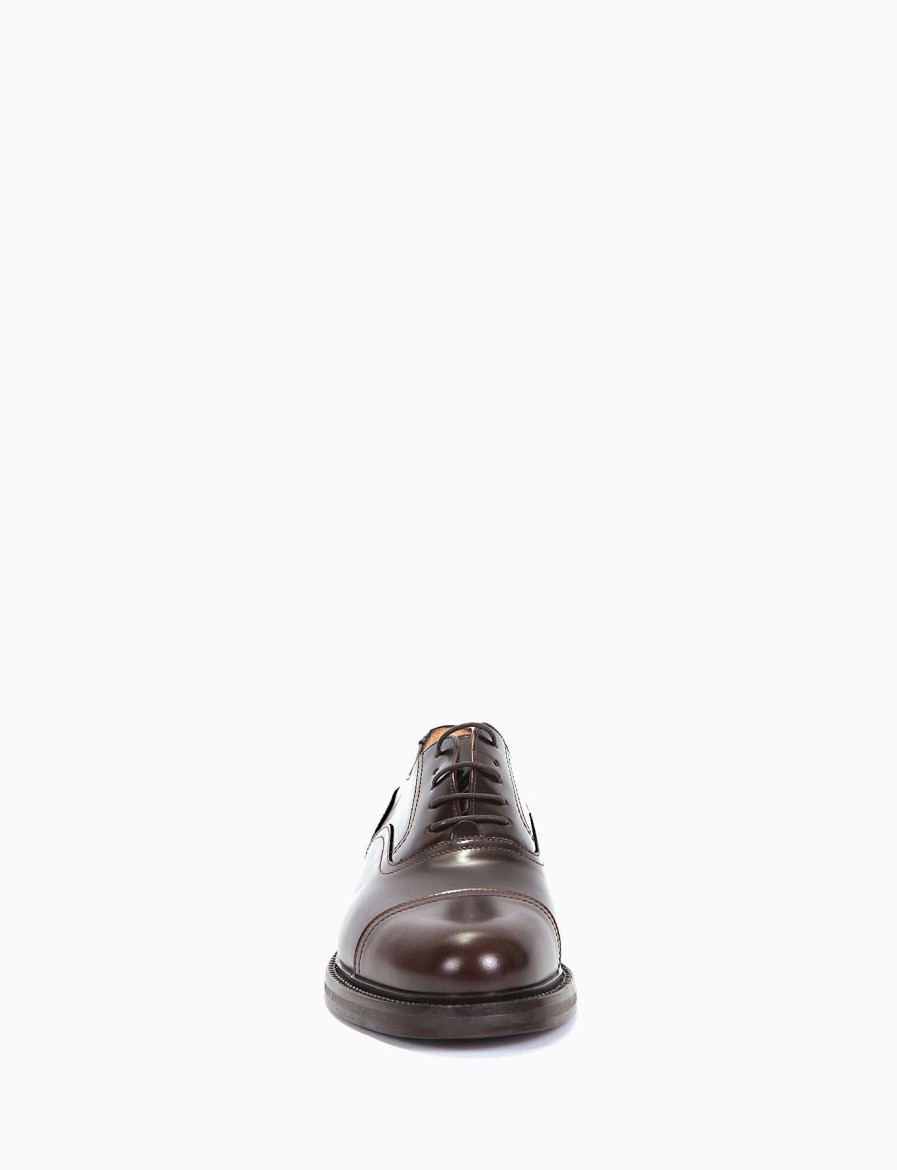 Hombre Barca | Zapatos Con Cordones Tacon 2 Cm Piel Marron Oscuro