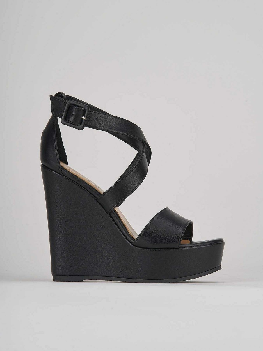 Mujer Barca | Tacones Cuna Tacon 13 Cm Cuero Negro