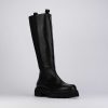 Mujer Barca | Botas Tacon Bajo Tacon 1 Cm Piel Negra