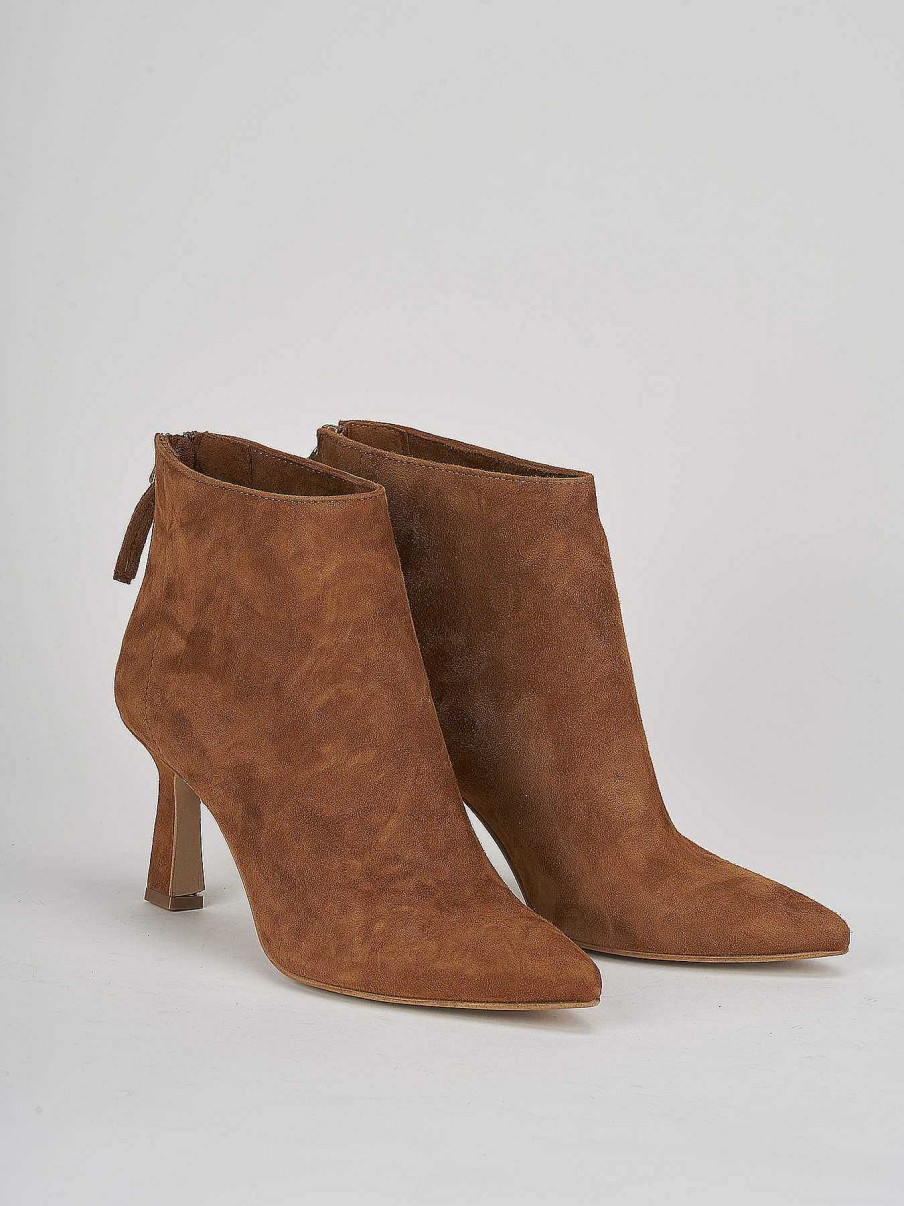 Mujer Barca | Botines Tacon Tacon 7 Cm Ante Marron