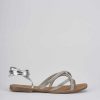 Mujer Barca | Sandalias Tacon Bajo Tacon 1 Cm Piel Plata